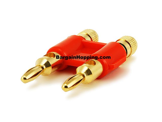 Dual High-Quality Copper Speaker Banana Plugs - Red